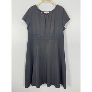 Boden Short Sleeve Sheath Dress Women Size 18L Grey Round Neck Business Casual